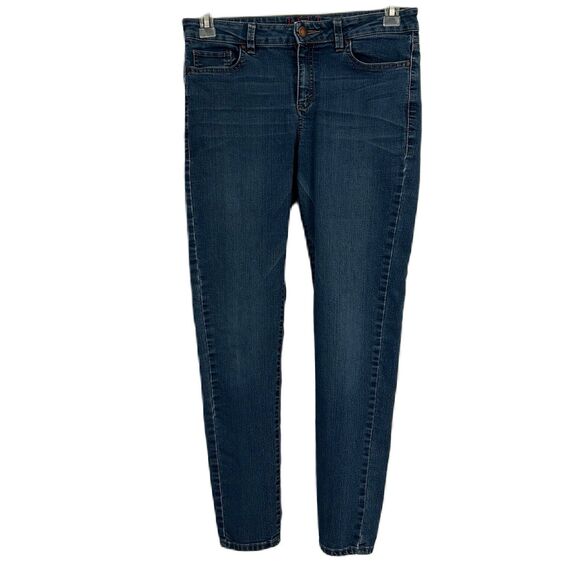 Elle Paris Jeans Women 8 Blue Mid Rise Skinny Medium Wash Preppy Comfy Stretch - Picture 1 of 13